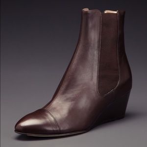 Dana Davis brown wedge leather ankle boot