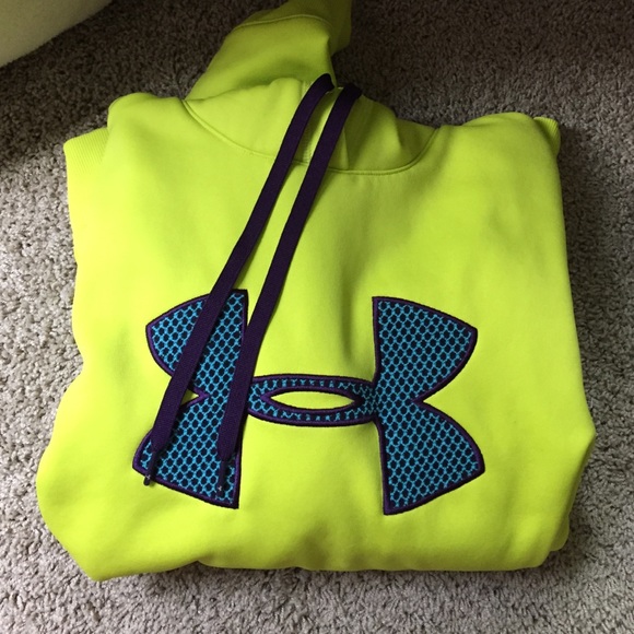Lime green and multicolored under armor sweatshirt