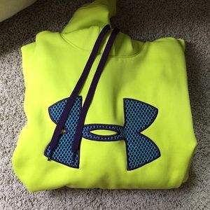 Lime green and multicolored under armor sweatshirt