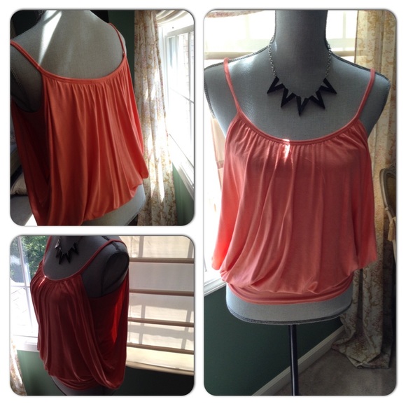🌼CORAL SPAGHETTI STRAP TOP♥️SOLD♥️