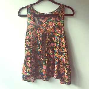 Floral Sheer Peplum Crop Top