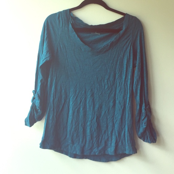 Drop Teal 3/4 Sleeve Top