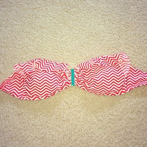 Orange chevron bathing suit top