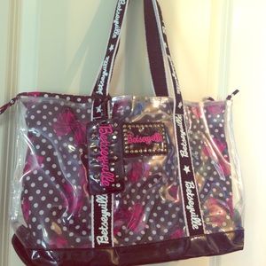 Clear Betsey Johnson bag with pop out lining.
