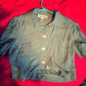 vintage button down crop top