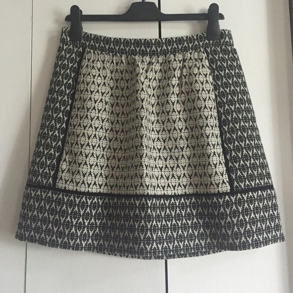 Black and white woven skirt from J. Crew