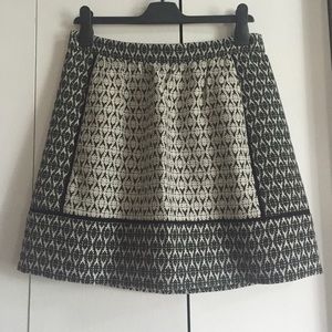 Black and white woven skirt from J. Crew