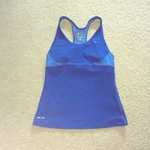 Blue nike dri-fit workout tank top