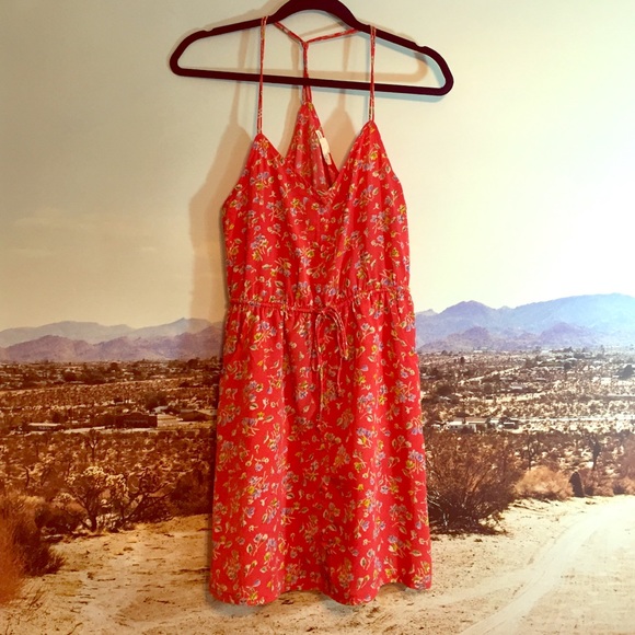 American eagle floral cinch waist dress