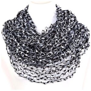 B39 Confetti Black Silver Gray Infinity Scarf B39 Confetti Black Silver Gray Infinity Scarf