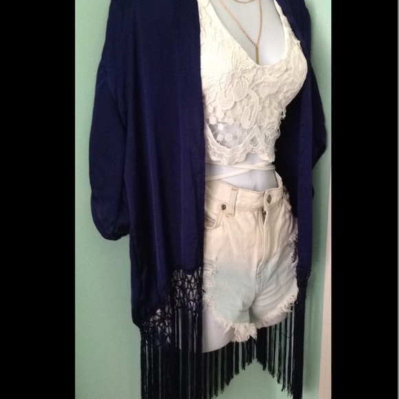 SOLD ❤️Charlotte Russe blue kimono - Picture 2 of 2