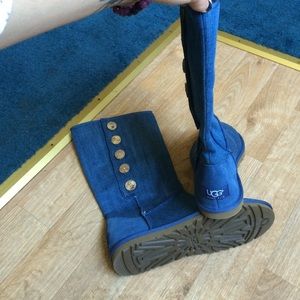 Tall denim buttoned Uggs