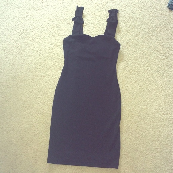 Asos little black dress with bows on straps