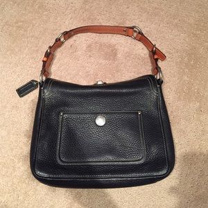 Black/Brown coach bag medium size