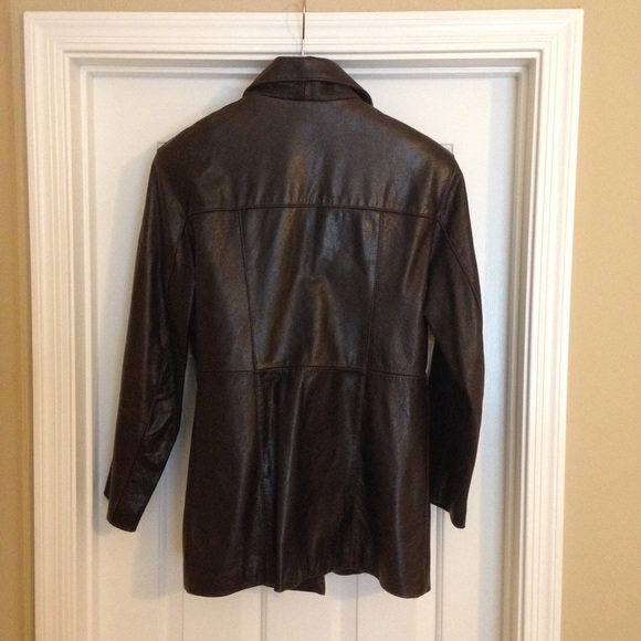 Nine West Dark Brown Leather Jacket - Picture 2 of 4
