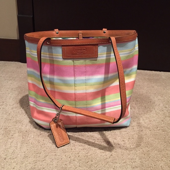 REVERSIBLE Colorful Coach Handbag - Picture 2 of 4