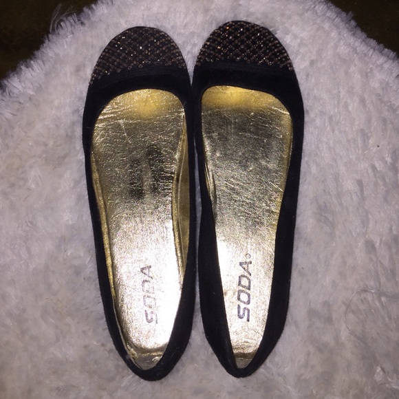 Soda ballerina flats black