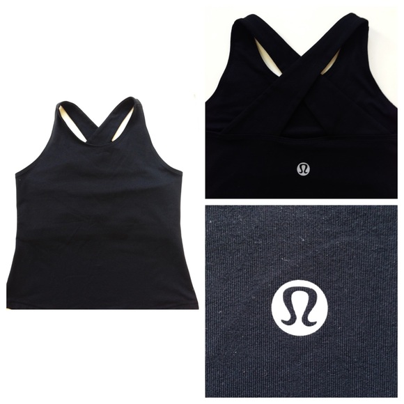 lululemon cross back tank black s8