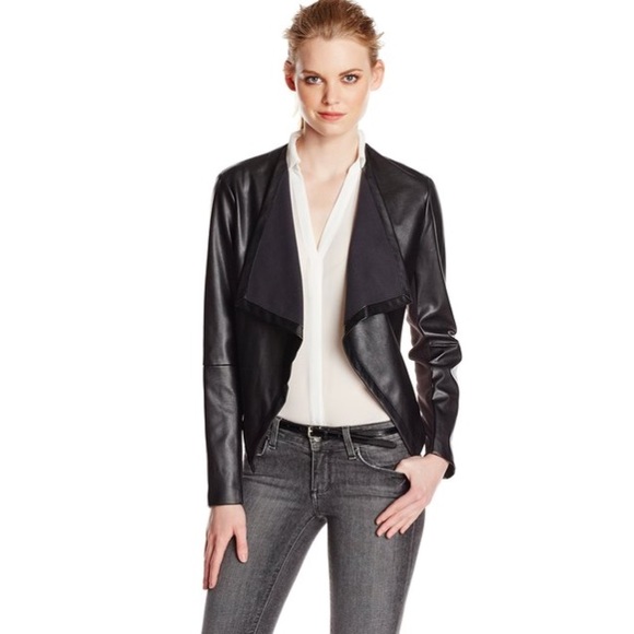 andrew marc brand new black biker style jacket