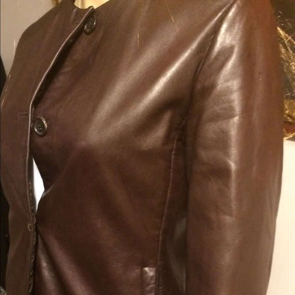 Prada brown leather 100 authentic jacket - Picture 3 of 4