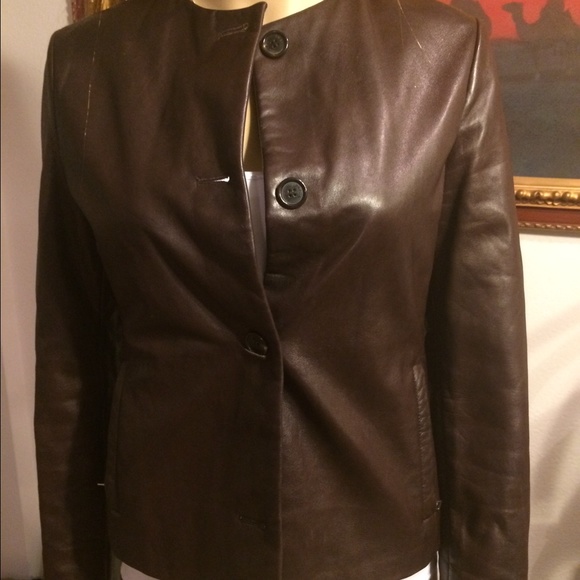 Prada brown leather 100 authentic jacket - Picture 4 of 4