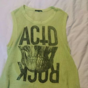 Neon yellow mesh top