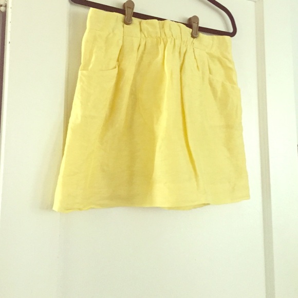 J. Crew Dresses & Skirts - Jcrew yellow, linen skirt