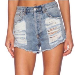 Mink Pink Slasher Denim Shorts