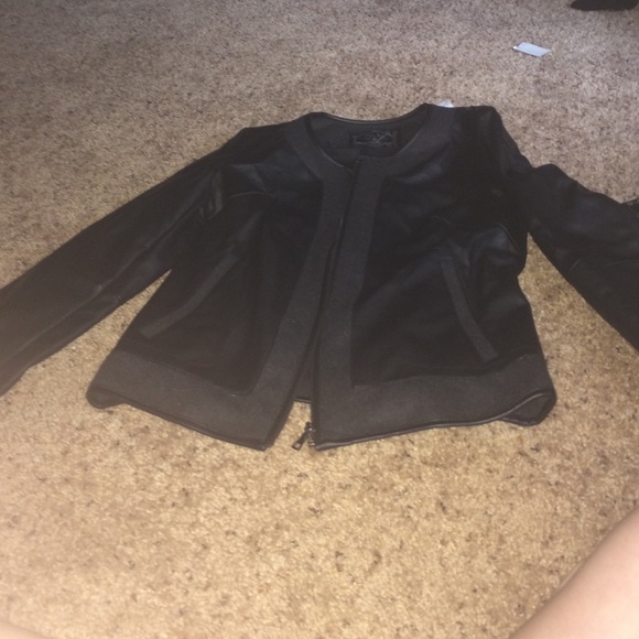 black mo-ka faux leather jacket