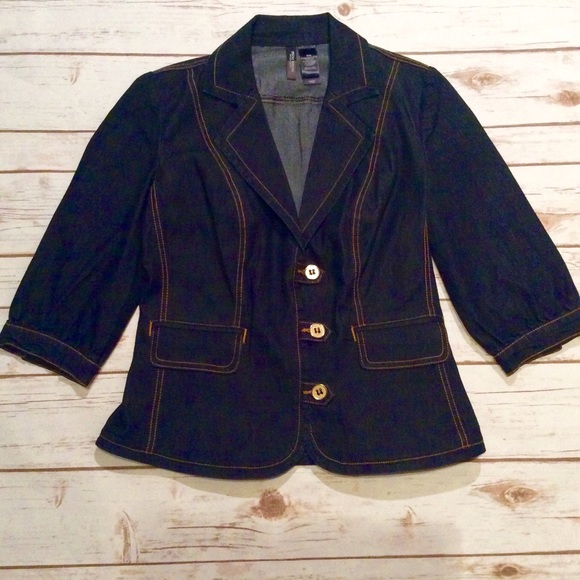 Bisou Bisou Jackets & Blazers - Bisou Bisou Jean Blazer Size Medium