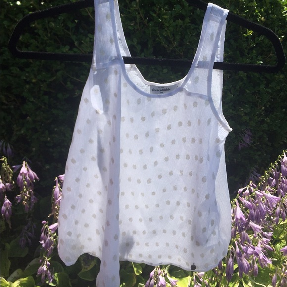 Sheer polka dot tank top