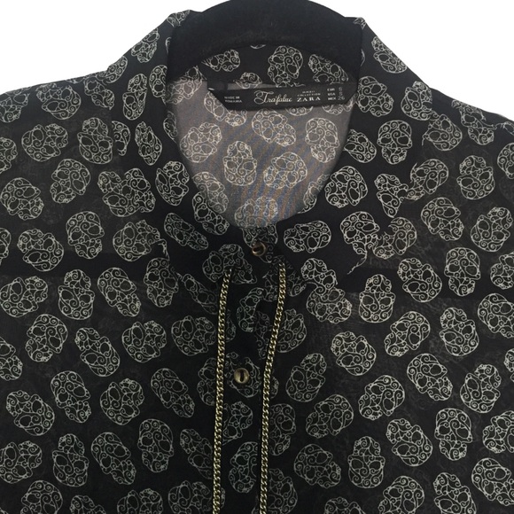 Zara skull patterned button up - Picture 2 of 2