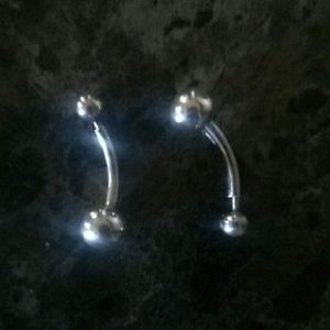 Sterling silver barbell earrings
