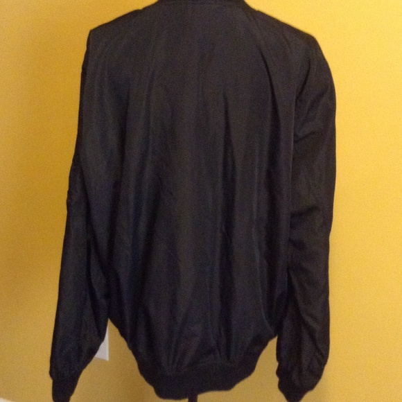 SOLD,,, bomber jacket. NWOT sz.Lg. Black SOLD - Picture 3 of 3