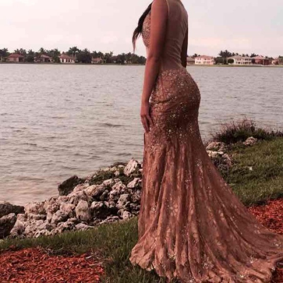 Jovani mermaid slit cut prom dress - Picture 2 of 3