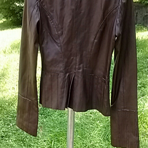 Arden B. Dark brown tailored leather jacket - Picture 2 of 4