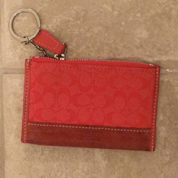 Red coach coin purse