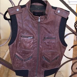 Bcbg maxazria 100% genuine leather vest