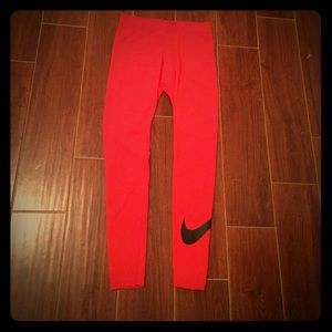 Red nike leggings
