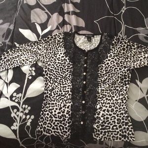 Leopard 3/4 sleeve Cardigan