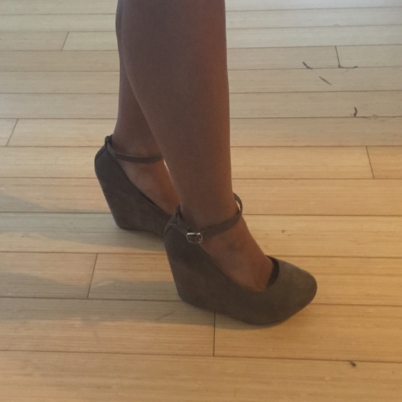 Tan Suede Wedge Heels