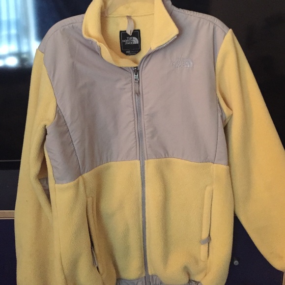 Gray & yellow The North Face Denali