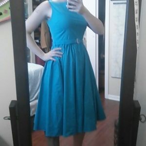 Bright blue vintage style dress