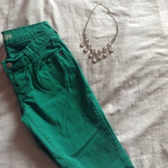 Green Rockstar Skinny Jeans