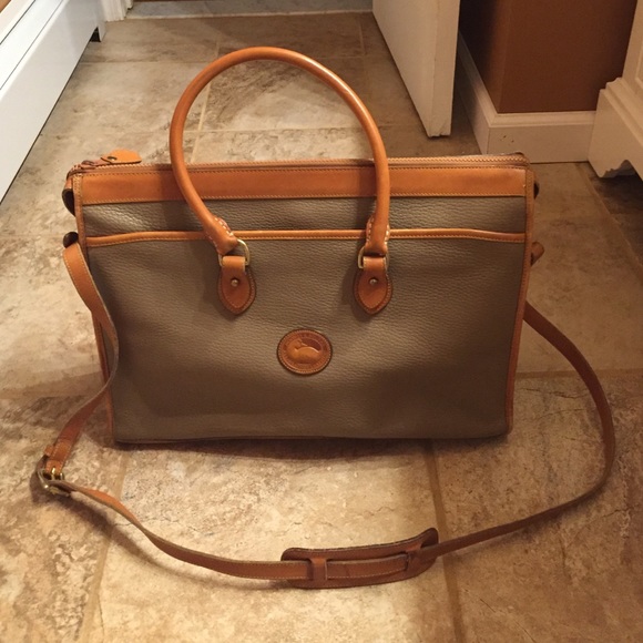 Dooney & Bourke Classic tan and brown briefcase