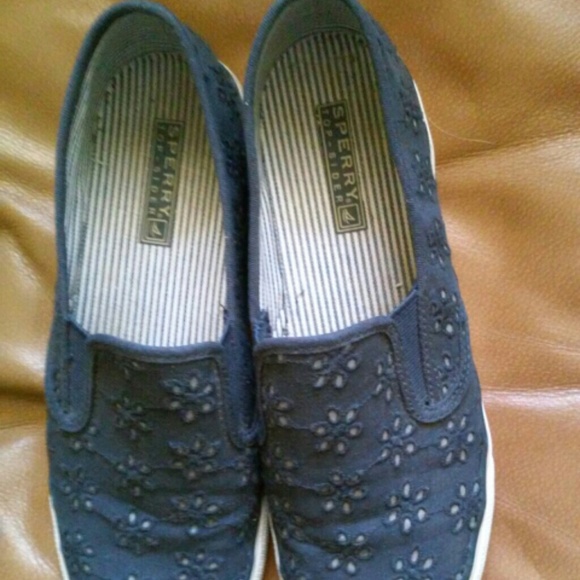 Sperry Top Sider dark blue Slip Ons - Picture 1 of 4
