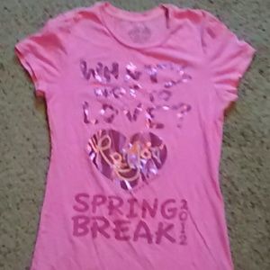 Pink ron jon t shirt