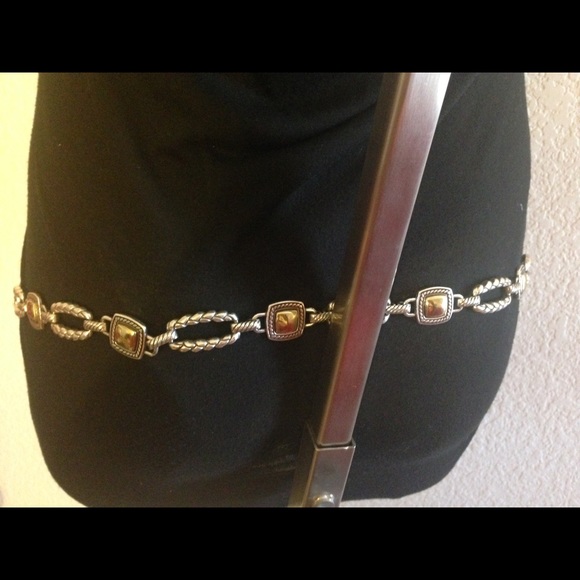 Brighton Silver metal with brass accents, Belt