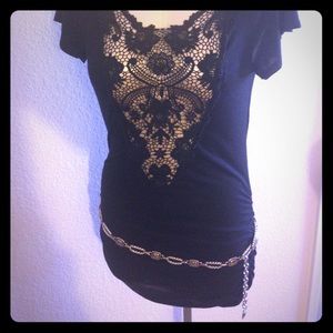 Brighton Silver metal with brass accents, Belt