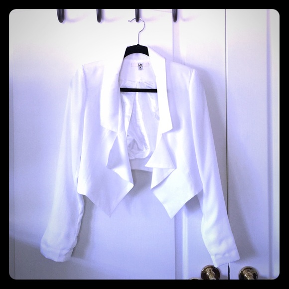 Cropped White Blazer